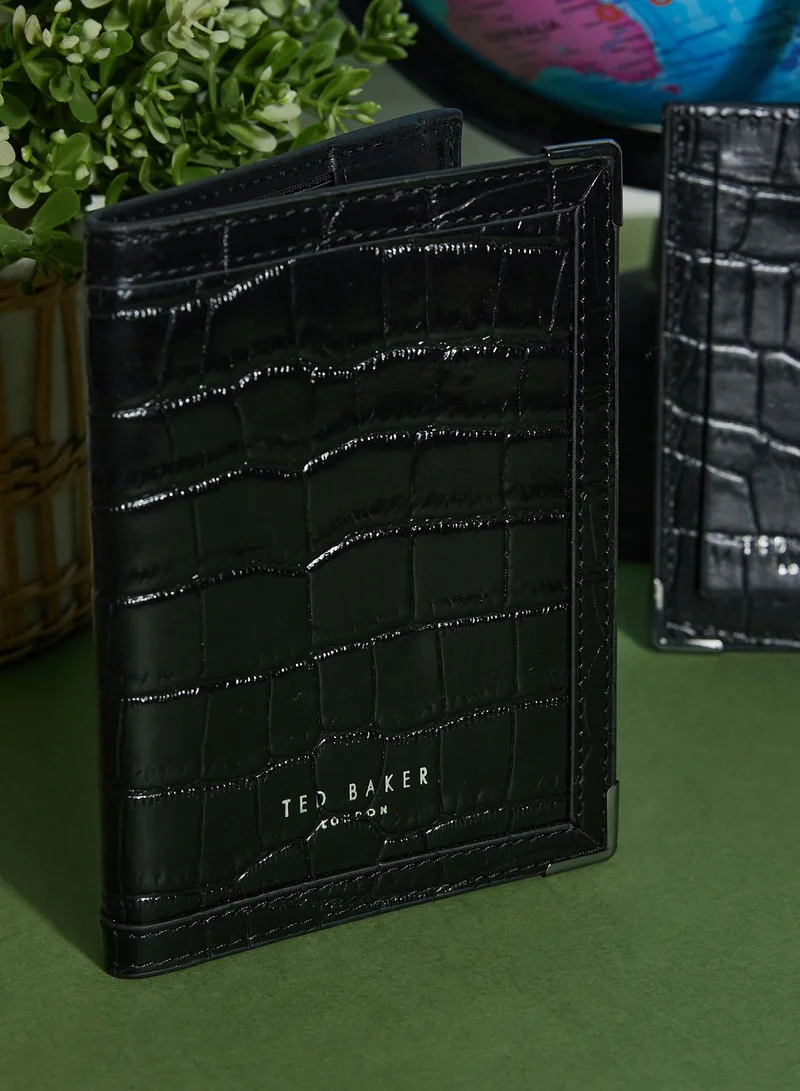 Ted Baker Toure Croc Effect Luggage And Passport Travel Set
