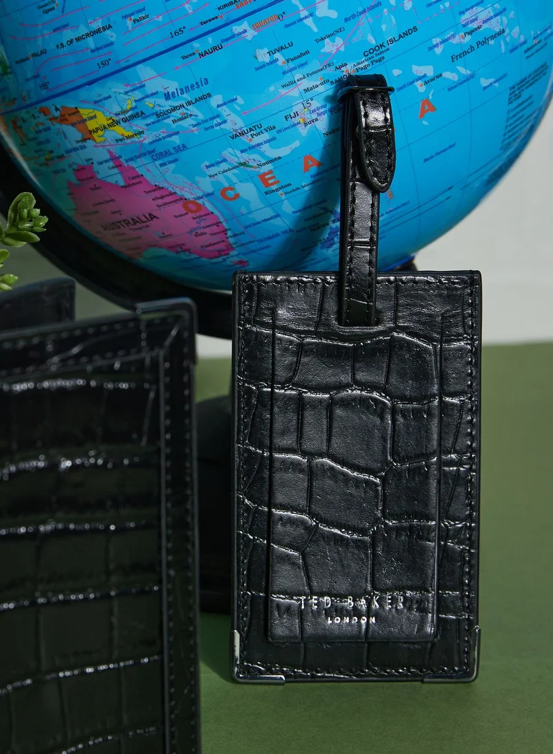 Ted Baker Toure Croc Effect Luggage And Passport Travel Set