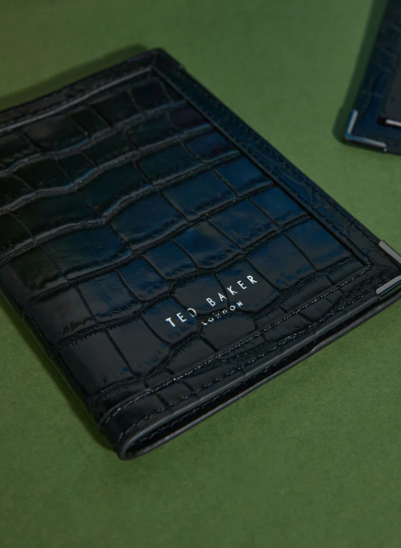 Ted Baker Toure Croc Effect Luggage And Passport Travel Set