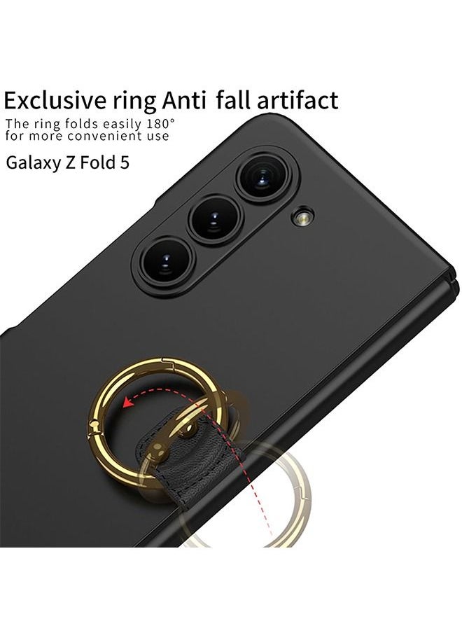 اووكاي - جراب لهاتف Samsung Galaxy Z Fold 5 مع حلقة ، واقي شاشة أمامي مدمج 360 درجة جراب نحيف مقاوم للصدمات لهاتف Z Fold 5 5G - Image 1