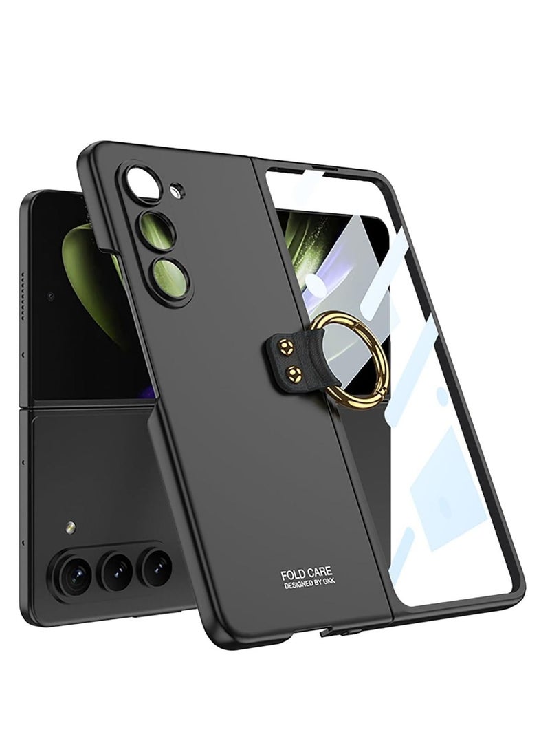 اووكاي - جراب لهاتف Samsung Galaxy Z Fold 5 مع حلقة ، واقي شاشة أمامي مدمج 360 درجة جراب نحيف مقاوم للصدمات لهاتف Z Fold 5 5G - Image 1