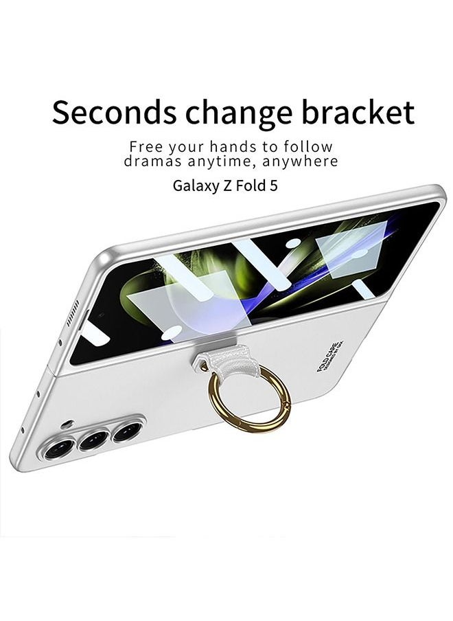 اووكاي - جراب لهاتف Samsung Galaxy Z Fold 5 مع حلقة ، واقي شاشة أمامي مدمج 360 درجة جراب نحيف مقاوم للصدمات لهاتف Z Fold 5 5G - Image 1