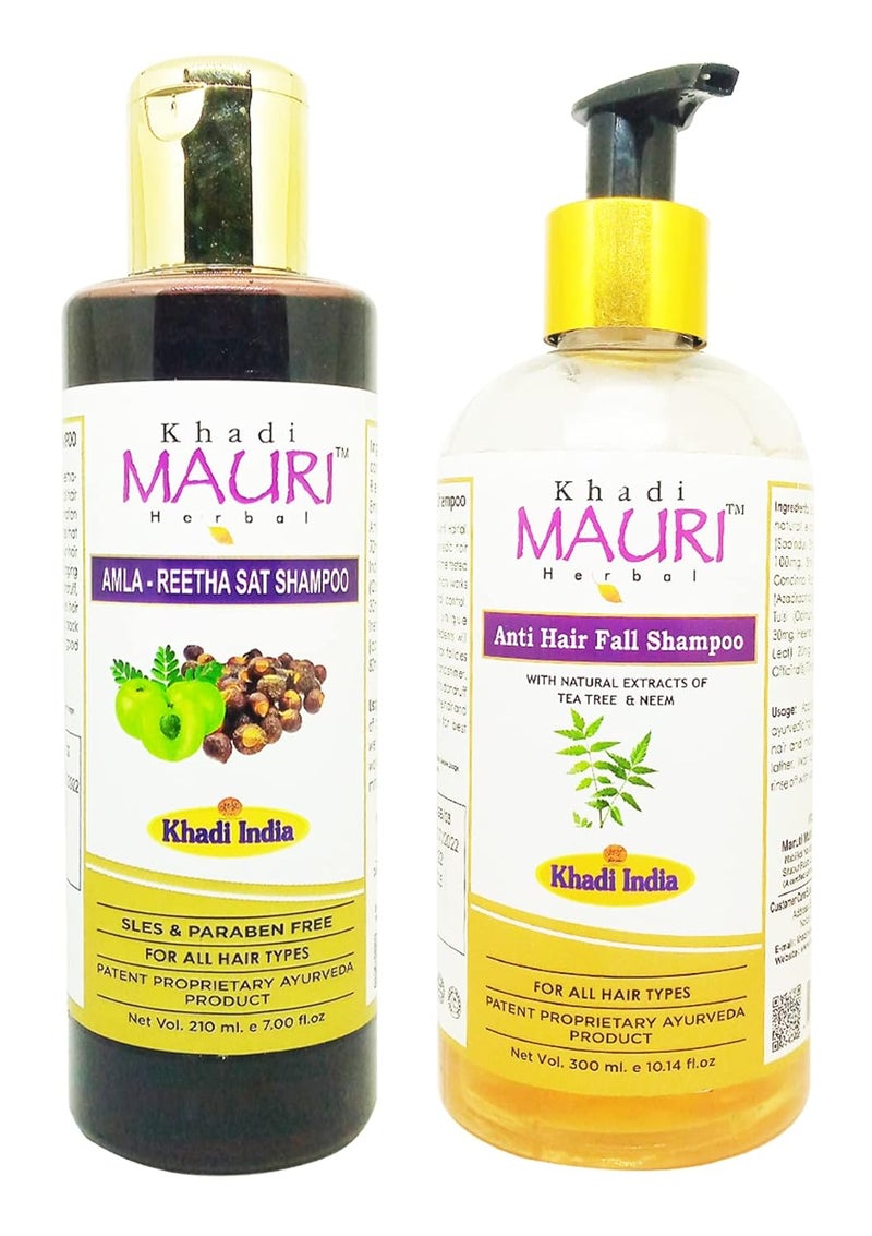Khadi Mauri Amla Reetha Anti Hair Fall Shampoo Pack of 2 510 ml - Image 1