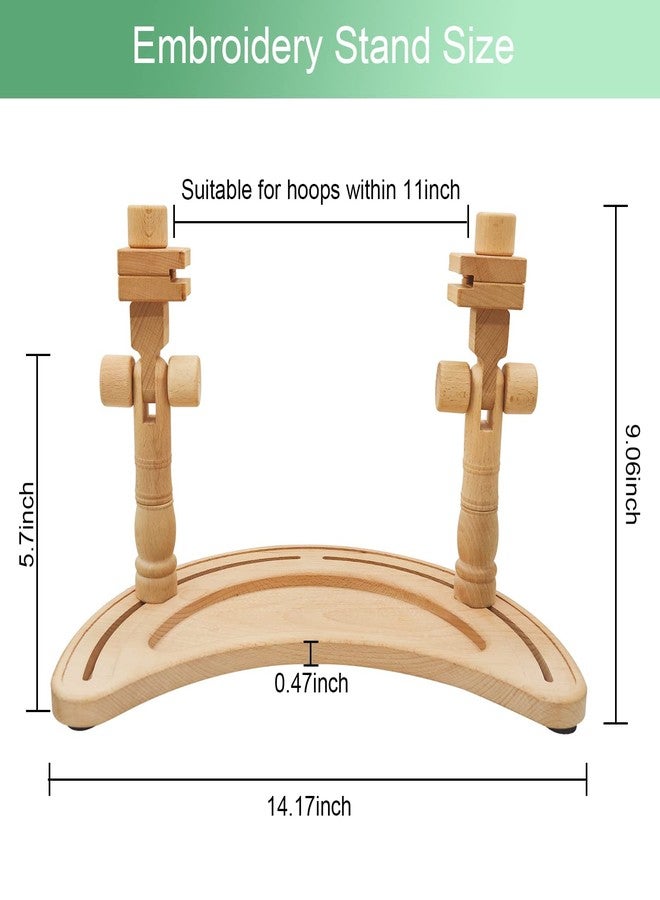 GuoFa Adjustable Embroidery Hoop Stand - Rotatable Wooden Cross Stitch, Needlepoint & Punch Needle Holder for DIY Sewing - Image 4