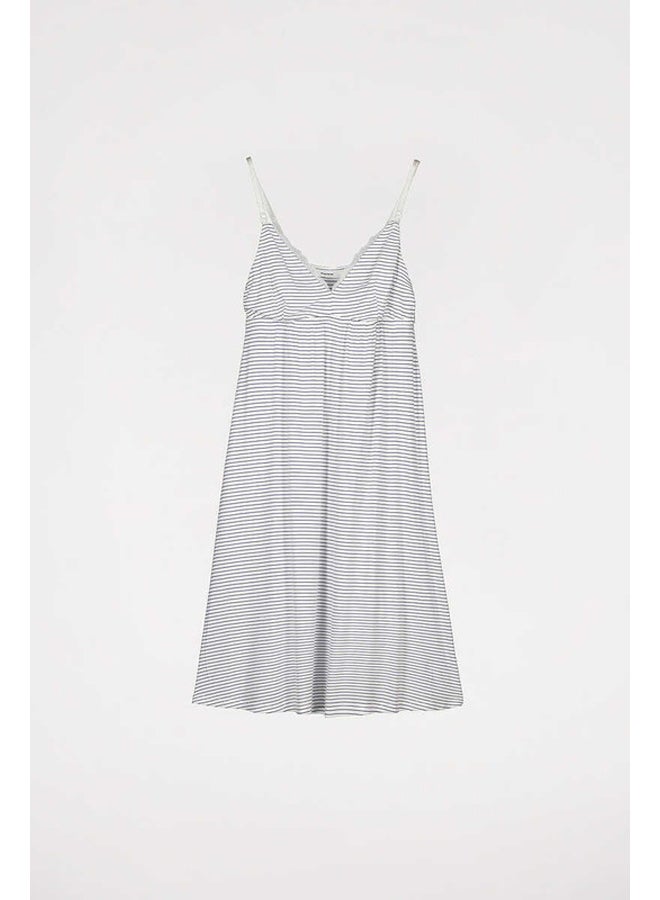 women'secret Striped print strappy maternity nightgown - Image 1