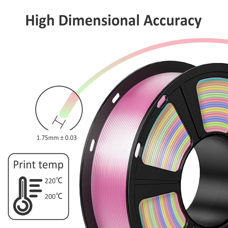 Geeetech 3D Printer Silk PLA Filament 1.75mm Light Gold, Shiny Silk Filament,1kg Spool (2.2lbs), Dimensional Accuracy +/- 0.02mm, Fit Most FDM Printer - Image 3