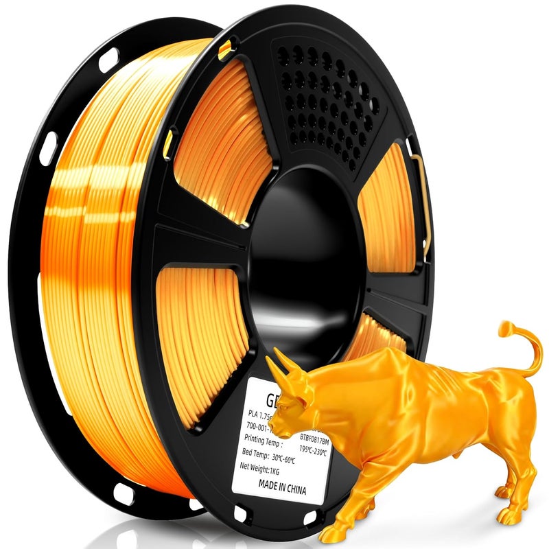 Geeetech 3D Printer Silk PLA Filament 1.75mm Light Gold, Shiny Silk Filament,1kg Spool (2.2lbs), Dimensional Accuracy +/- 0.02mm, Fit Most FDM Printer - Image 1
