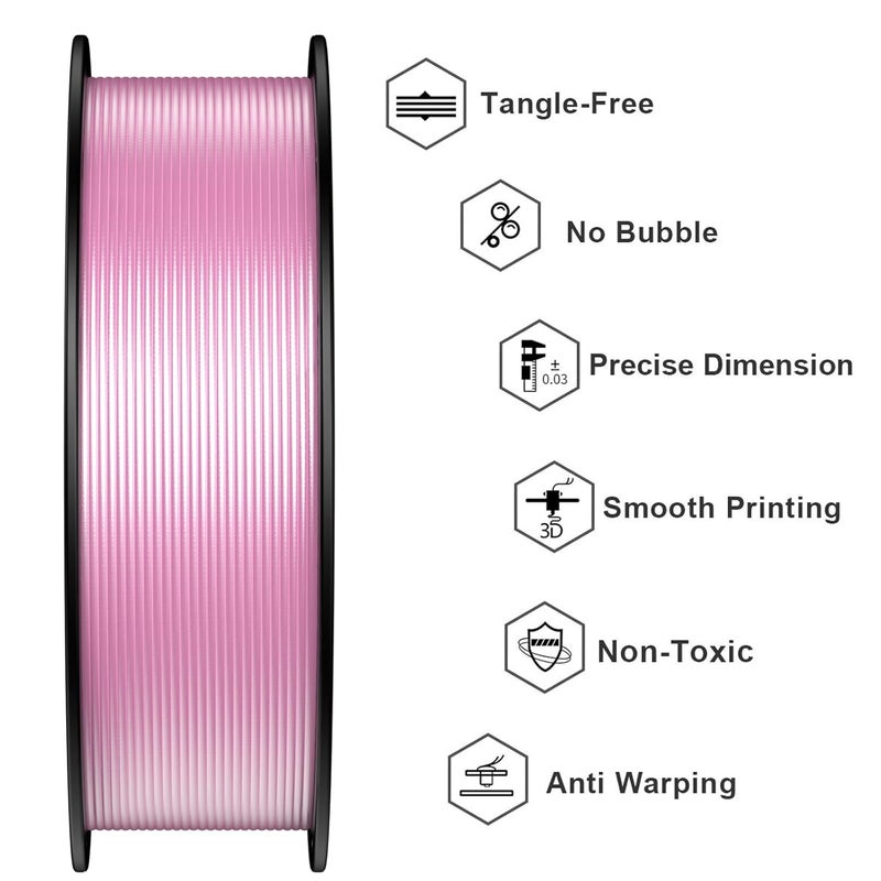 Geeetech 3D Printer Silk PLA Filament 1.75mm Light Gold, Shiny Silk Filament,1kg Spool (2.2lbs), Dimensional Accuracy +/- 0.02mm, Fit Most FDM Printer - Image 5