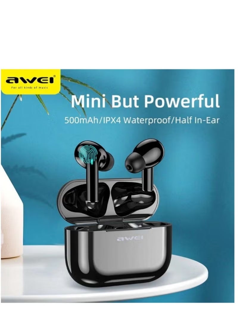 AWEI T29 True Wireless Bluetooth Earphones with Mic and Charging Case - Image 3