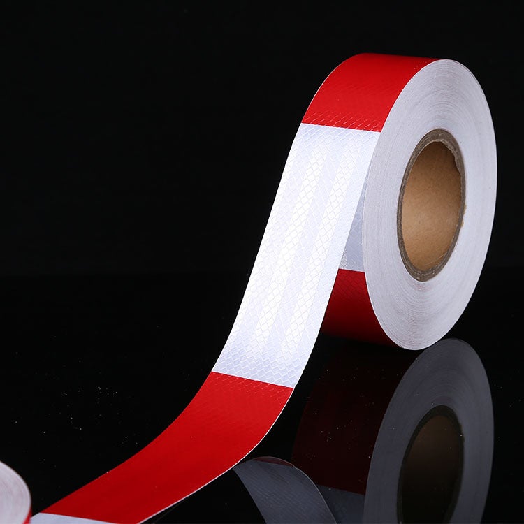 Spot wholesale steam truck body annual inspection review red and white reflective stickers reflective film night warning tape reflective strip 5*30m/Volume