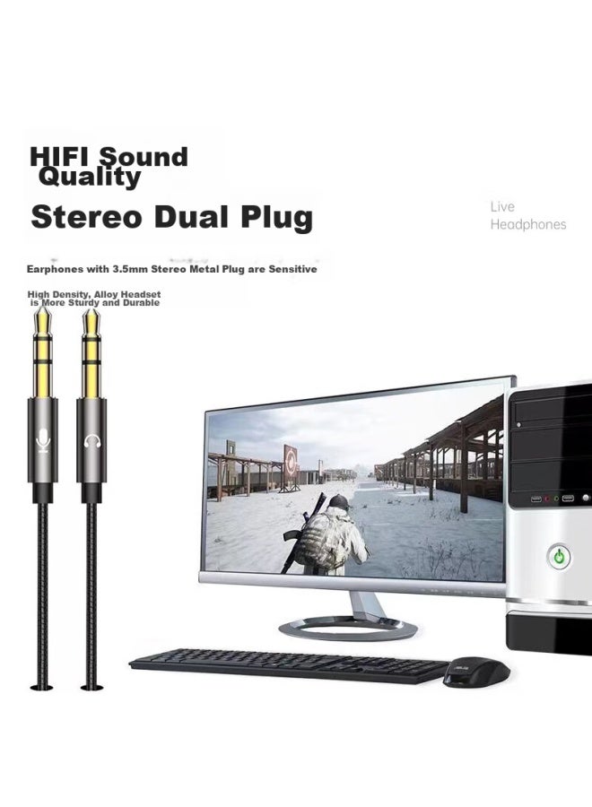 Kovol Wired In-ear Computer Headphones With Microphone, Dual-port Plug For Desktop And Laptop, Two-in Voice And Gaming Headset For - Image 3