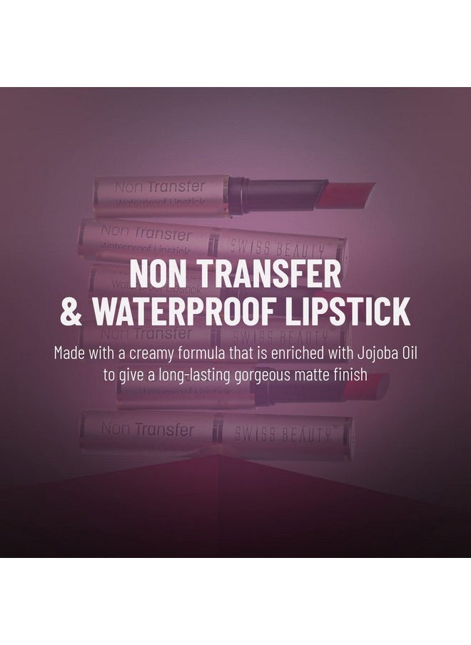 SWISS BEAUTY - Nontransfer Waterproof Lipstick With Jojoba Seed Oil ; Matte Finish ; Longlasting ; Highly Pigmented ; Shade Loud Pink 3Gm - Image 1