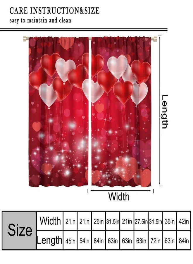 AAVEUP Valentine Day Love Blackout Curtains for Bedroom,Pink Red Romantic Love Heart Love Valentine Stars Window Treatments Print for Girls Kitchen Living Room 41x44.5in - Image 3