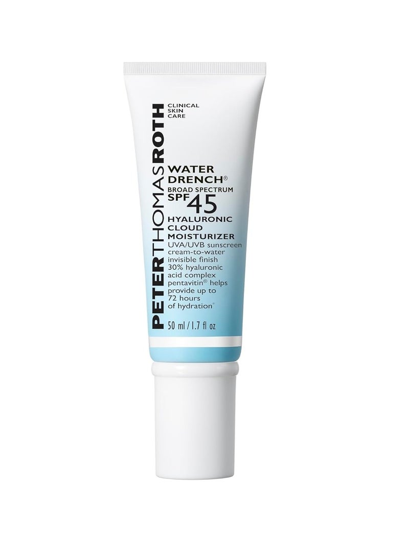 PETER THOMAS ROTH Peter Thomas Roth | Water Drench Broad Spectrum SPF 45 Hyaluronic Cloud Moisturizer | SPF Moisturizer For Face, Lightweight Sunscreen For Face (Pack of 1)  - Image 1