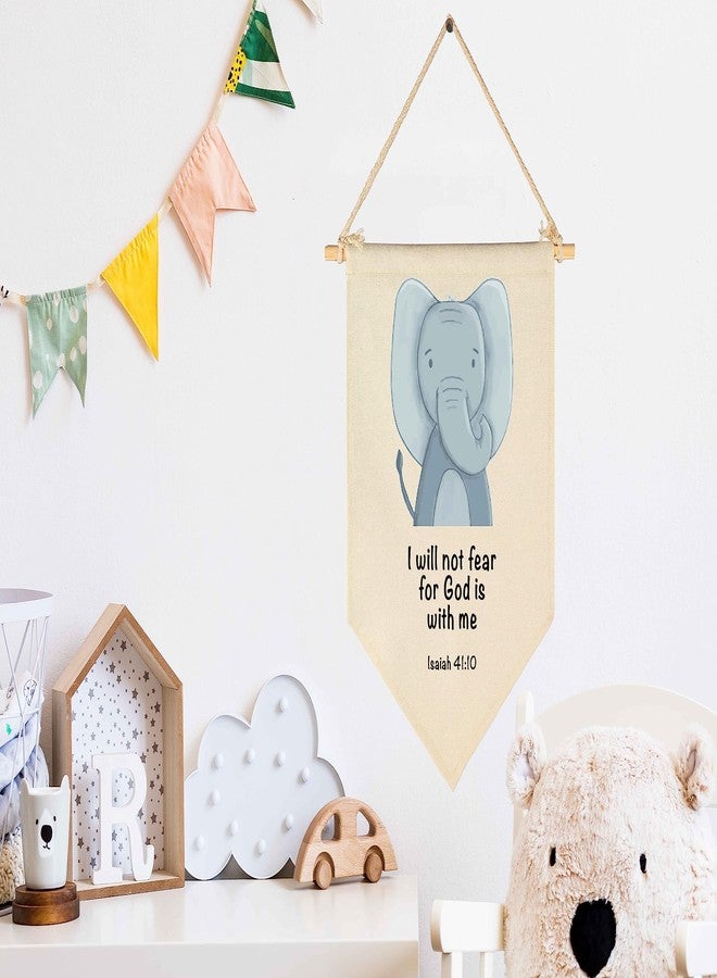 GEANHIL Animal Christian Nursery Decor-Bible Verse Art-Jungle Safari-Scripture Flag Decor Gift for Baby Boys Girls Newborn Kids-Banner Pennant Wall Sign Gifts for Nursery Baby Room Playroom Bedroom - Image 2