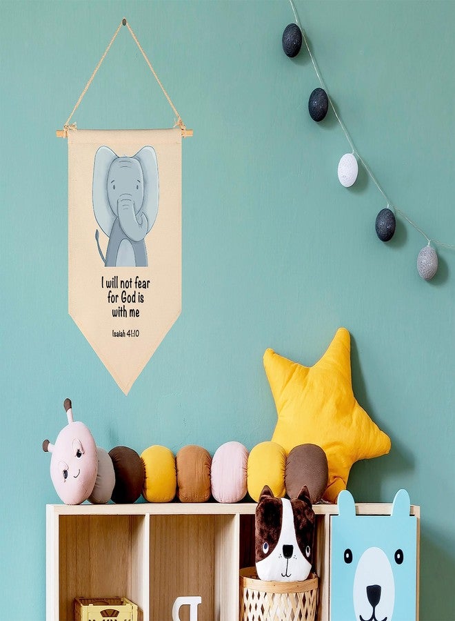 GEANHIL Animal Christian Nursery Decor-Bible Verse Art-Jungle Safari-Scripture Flag Decor Gift for Baby Boys Girls Newborn Kids-Banner Pennant Wall Sign Gifts for Nursery Baby Room Playroom Bedroom - Image 5