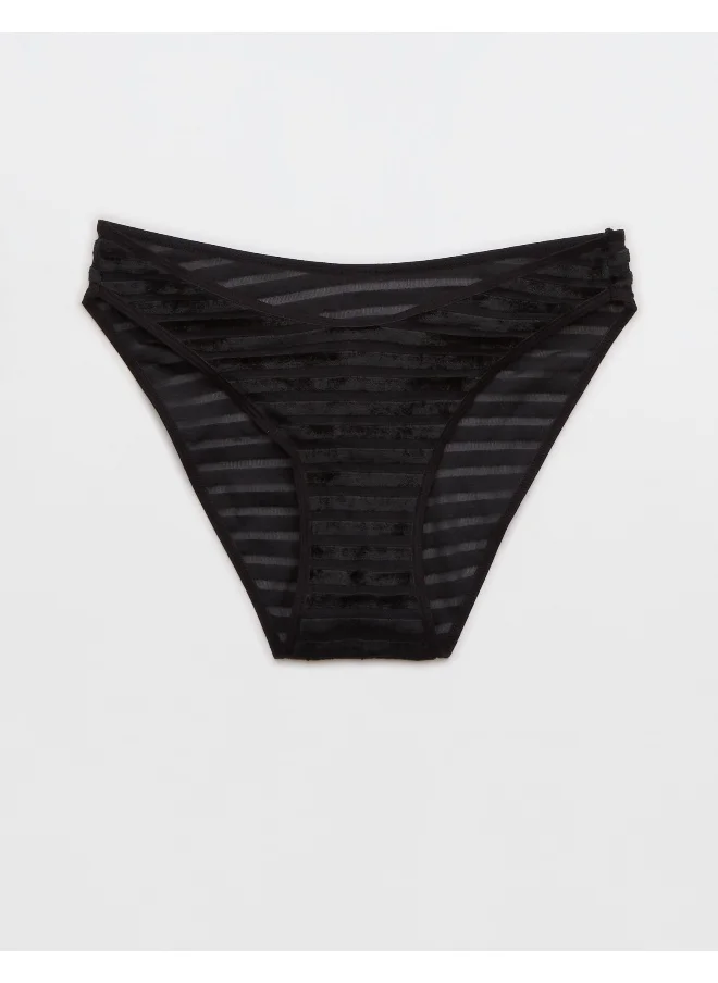 Aerie Striped High Leg Bikini Bottom