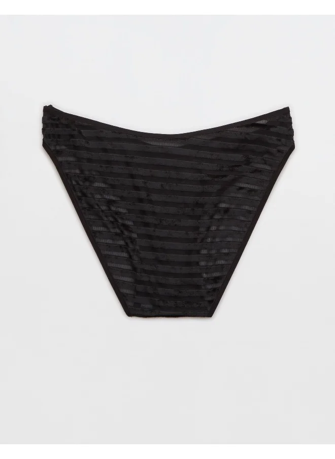 Aerie Striped High Leg Bikini Bottom