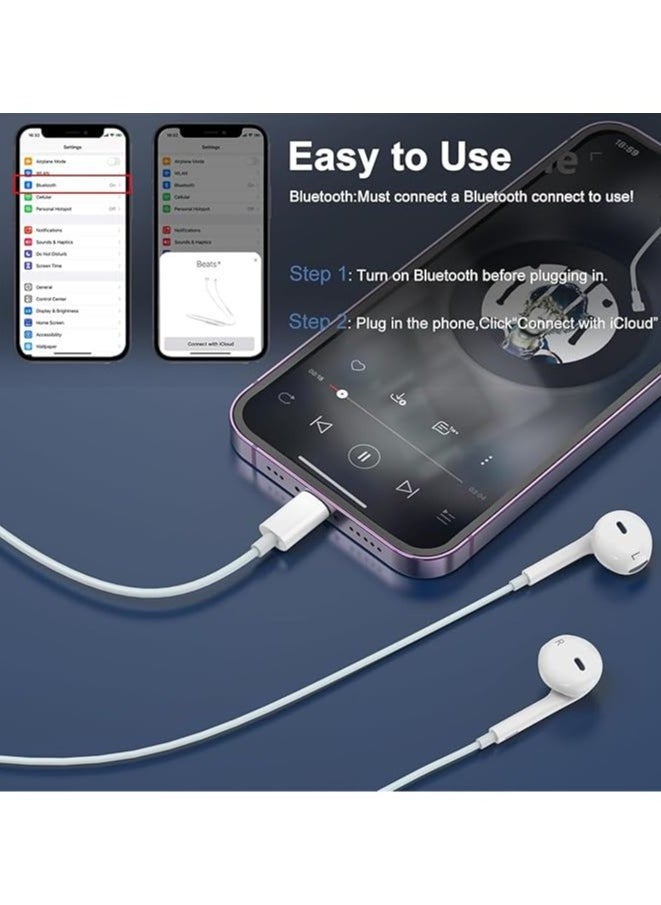 Generic - EarPods With Lightning Connector | iPhone Headphones, [MFI Certified] Earphones Wired Stereo Sound Earbuds with Microphone and Volume Control, Compatible with iPhone 14/13/12/SE/11/XR/XS/X/7/7 Plus/8 - Image 1