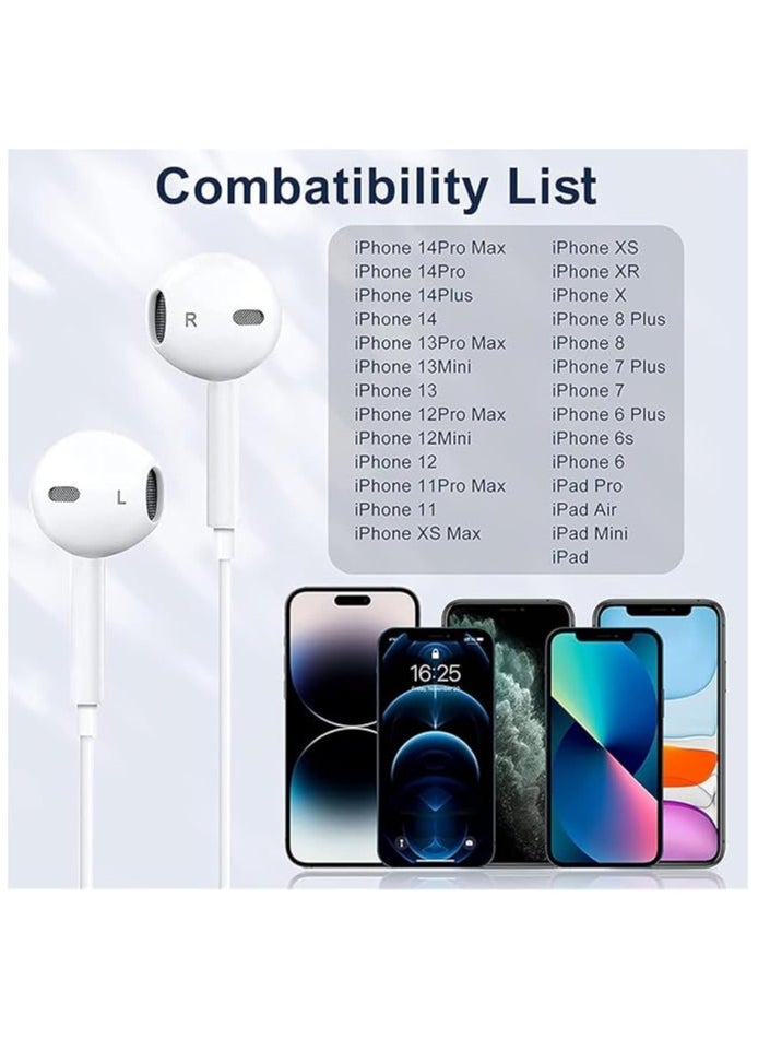 Generic - EarPods With Lightning Connector | iPhone Headphones, [MFI Certified] Earphones Wired Stereo Sound Earbuds with Microphone and Volume Control, Compatible with iPhone 14/13/12/SE/11/XR/XS/X/7/7 Plus/8 - Image 1