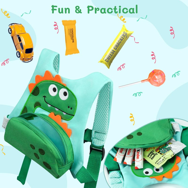 Dr.Meter حزام أمان للأطفال من Drmeter 3 في 1 مع حبل بطول 82 قدم ضد الفقدان على شكل ديناصور لطيف لحماية الأطفال أثناء المشي في الأنشطة الخارجية - Image 3