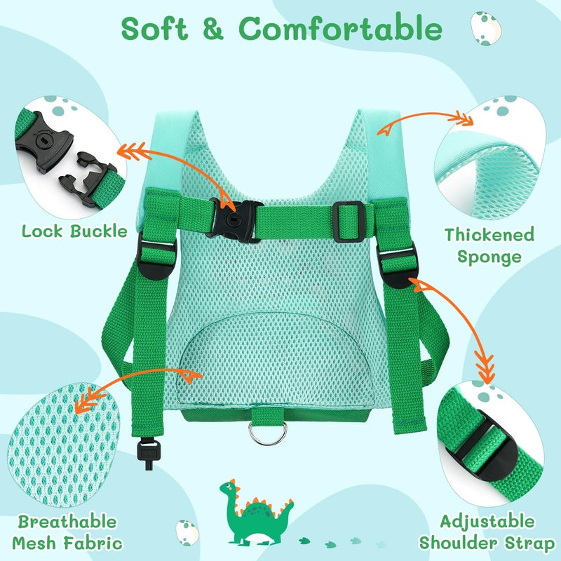 Dr.Meter حزام أمان للأطفال من Drmeter 3 في 1 مع حبل بطول 82 قدم ضد الفقدان على شكل ديناصور لطيف لحماية الأطفال أثناء المشي في الأنشطة الخارجية - Image 4