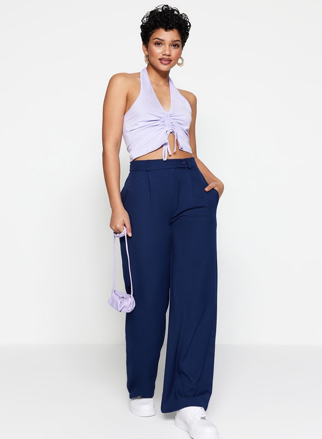 trendyol Blue Wide Leg Woven Fabric Trousers TWOAW22PL0263 - Image 1