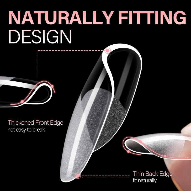 AILLSA Short Square Round Fake Nail Tips 240Pcs Soft Nail Gel Tips Pre-Shaped Acrylic Nail Tips, Half Matte Full Cover Press on False Tips for Nail Extension Home DIY 15 Sizes Gelly Tips - Image 4