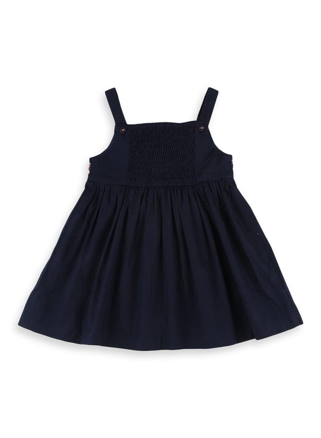 Nautinati Girls A-line Print Strap Sleeve Cotton Dress | Age 0-3Years Navy - Image 2