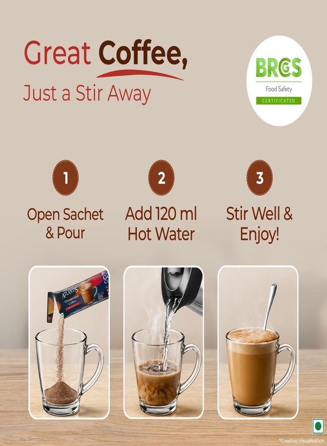 ATLANTIS Ultraground Instant Coffee Premix | Rich Filter Coffee Inspired Taste with Milk & Sugar | Just Add Hot Water | 5 Sachets | Travel Friendly - Image 3