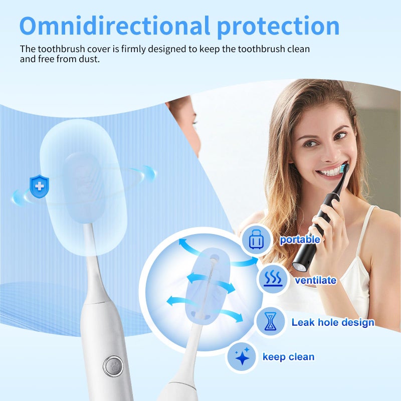 HEBEILF 6 Pcs Toothbrush Covers Toothbrush Covers Capsï¼ŒReplaceable Electric Toothbrush Head Cover Silicone Toothbrush Protector Cap for Household Travel, Bathroom, Gymï¼ŒCamping - Image 3