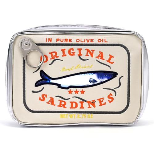 Cessfle Canned Sardines Makeup Bag, Funny Sardine Tin Fish Cosmetic Bag, Creative Cute Makeup Bag Kawaii Pencil Case Pouch, Coquette Make up Pouch for Women - Image 1