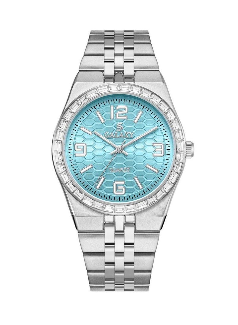 جالاكسي ساعة جالكسي GS-2398 للجنسين، ساعة معصم تناظرية، هيكل من الفولاذ المقاوم للصدأ، تصميم كلاسيكي أنيق، ساعة للارتداء اليومي - Image 1