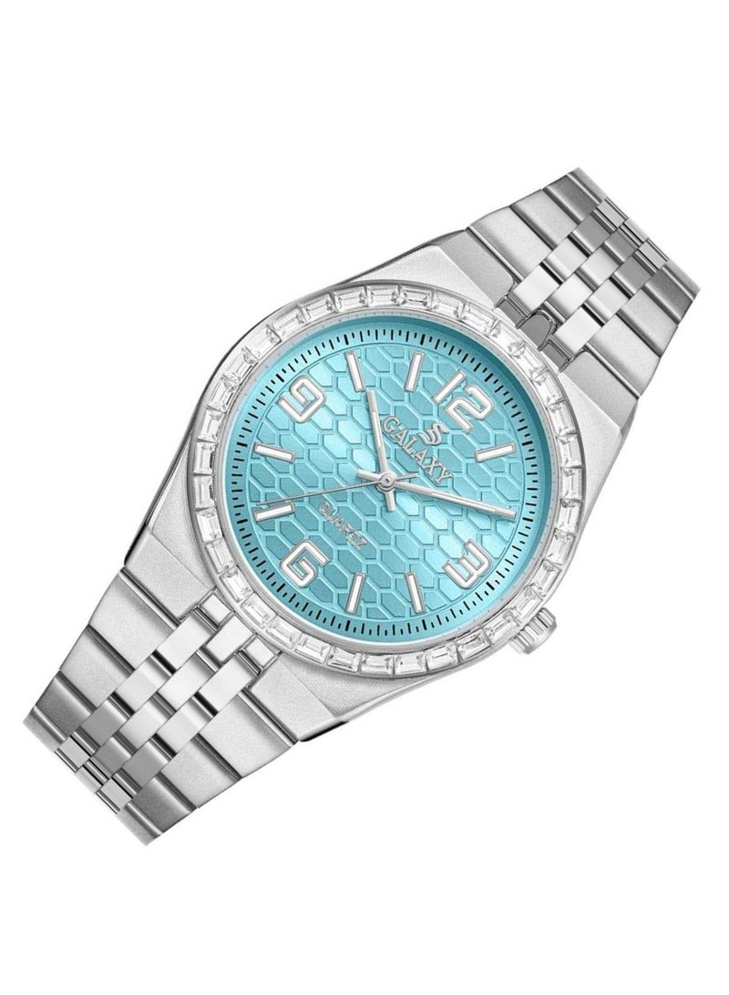 جالاكسي ساعة جالكسي GS-2398 للجنسين، ساعة معصم تناظرية، هيكل من الفولاذ المقاوم للصدأ، تصميم كلاسيكي أنيق، ساعة للارتداء اليومي - Image 2