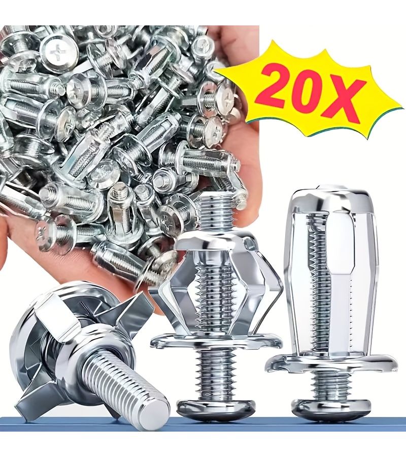 20 Sets Per Pack Expansion Screws Including Nuts And Bolts Hardware Fasteners - Image 1
