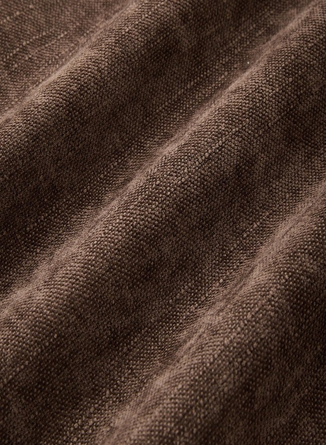 Allorry 20x20 Set of 2 Decorative Throw Pillow Covers Soft Cozy Cocoa Brown Chenille Pillow Covers Neutral Textured Solid Cushion Covers for Modern Farmhouse Sofa Bedroom Living Room Decor SY014-B20 - Image 3