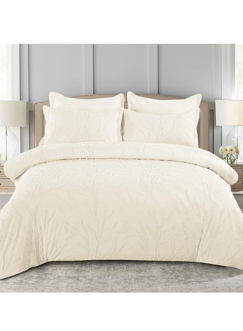 Luxury 6-Piece Embroidered Comforter Set – King Size Bedding Set with Fitted Sheet & Pillowcases | 220x240cm