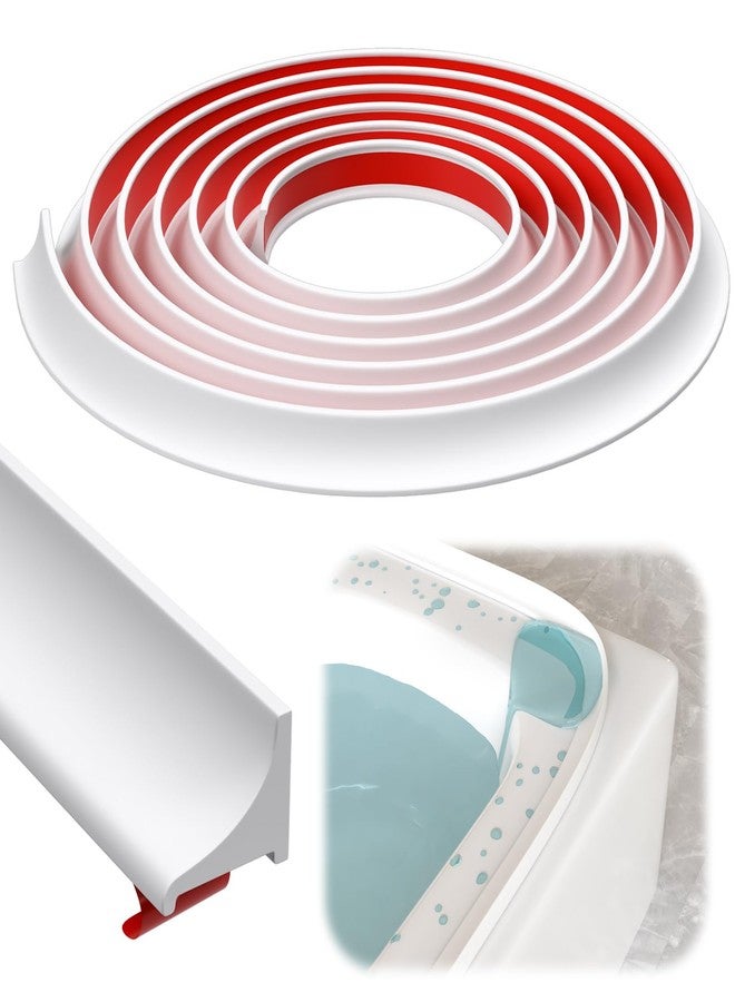 Pushglossy 118 Inch Shower Splash Guard for Bathtub Waterproof Self-Adhesive Shower Corner Guards Tub Water Splash Dam Barrier for Bathtub Rim Sinks and Kitchen Countertop - Image 1