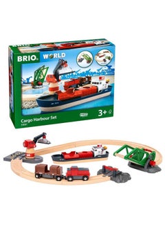 Brio BRIO World - 33061 Cargo Harbor Set | 16-Piece Train Set with Accessories Wooden Tracks | Ideal Gift for Kids Aged 3+ | Certified Sustainable Materials  - Image 2