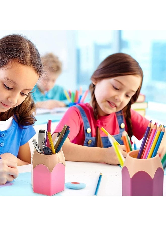 5 أقراص قلم رصاص شكل، مع 400 ملصقات مريحة، مكتب بلاستيكي ملونة كيس، مناسبة للمدرسة والمكتب والأسرة، القطاسية، هدية للأطفال - Image 2