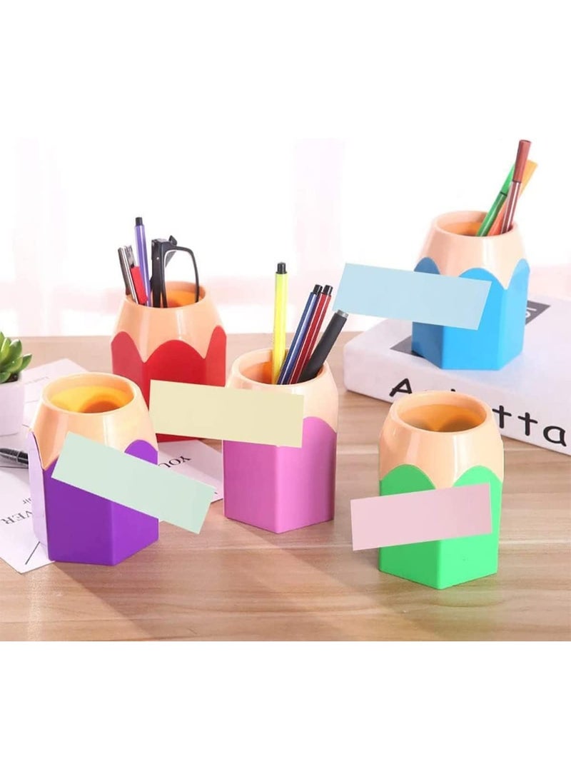 5 أقراص قلم رصاص شكل، مع 400 ملصقات مريحة، مكتب بلاستيكي ملونة كيس، مناسبة للمدرسة والمكتب والأسرة، القطاسية، هدية للأطفال - Image 3