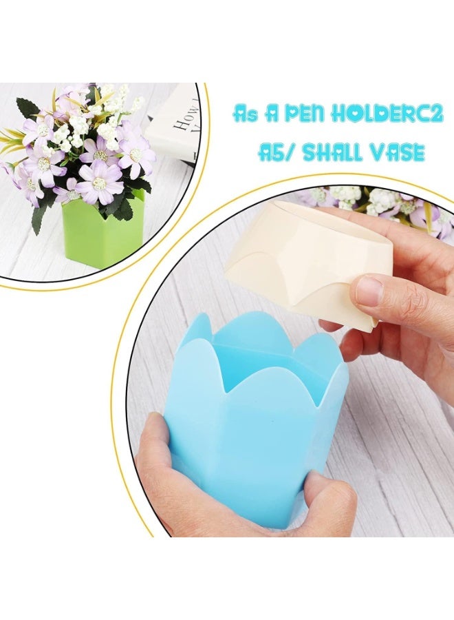 5 أقراص قلم رصاص شكل، مع 400 ملصقات مريحة، مكتب بلاستيكي ملونة كيس، مناسبة للمدرسة والمكتب والأسرة، القطاسية، هدية للأطفال - Image 4