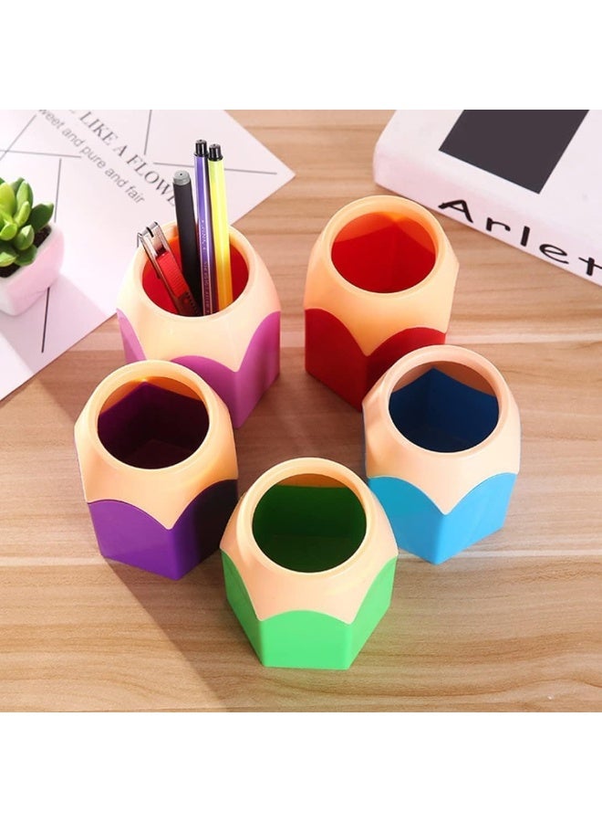 5 أقراص قلم رصاص شكل، مع 400 ملصقات مريحة، مكتب بلاستيكي ملونة كيس، مناسبة للمدرسة والمكتب والأسرة، القطاسية، هدية للأطفال - Image 5