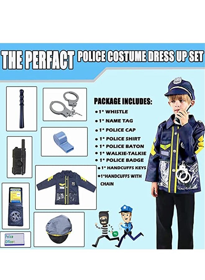 DMG TECH Police Costume for Kids 9 Piece Police Officer Pretend Play Set Includes Police Officer Costume Party Shirt  - Image 3