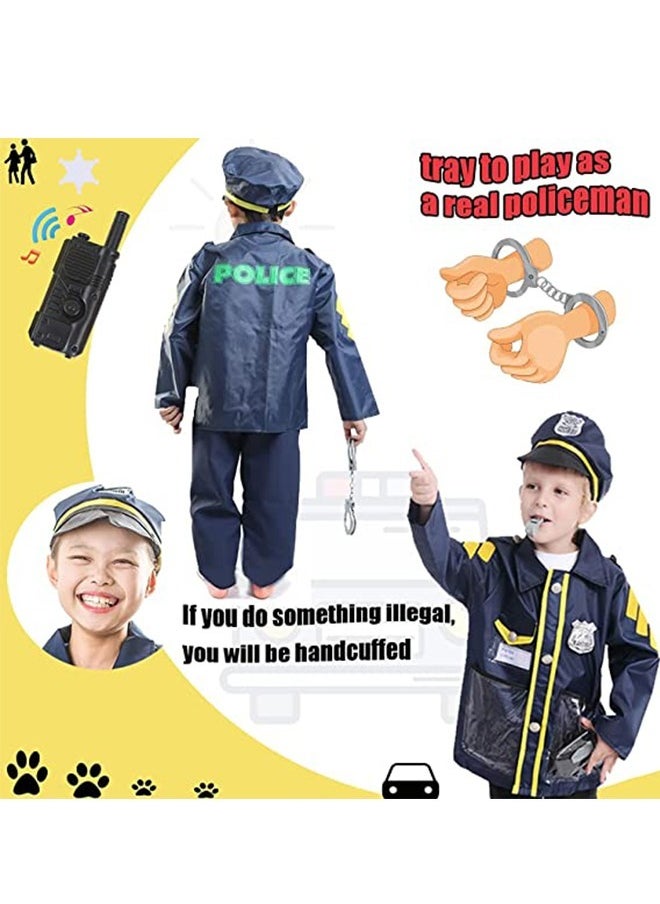 DMG TECH Police Costume for Kids 9 Piece Police Officer Pretend Play Set Includes Police Officer Costume Party Shirt  - Image 2