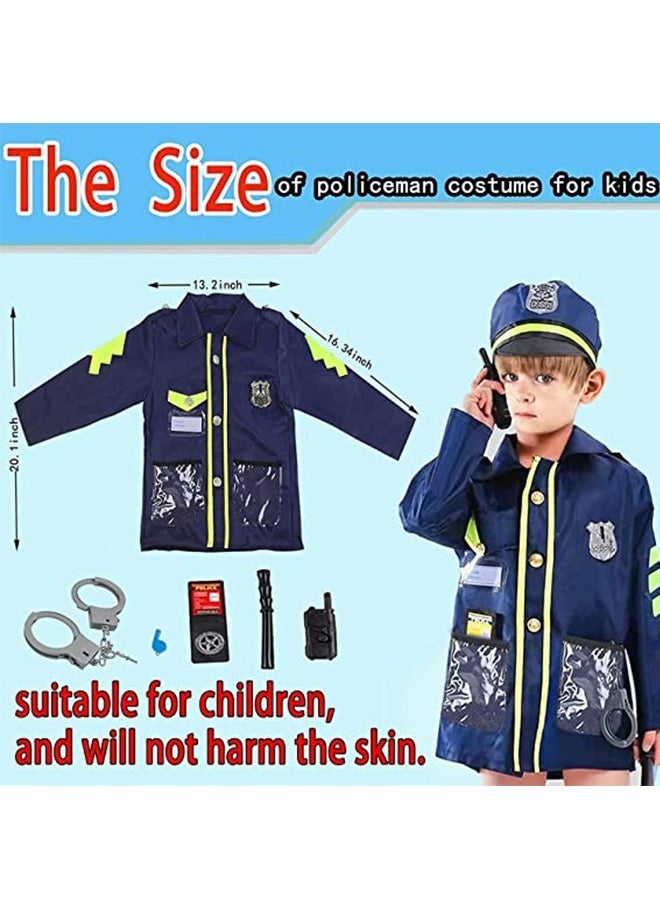 DMG TECH Police Costume for Kids 9 Piece Police Officer Pretend Play Set Includes Police Officer Costume Party Shirt  - Image 5