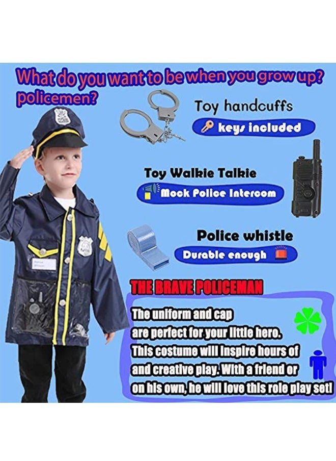 DMG TECH Police Costume for Kids 9 Piece Police Officer Pretend Play Set Includes Police Officer Costume Party Shirt  - Image 4