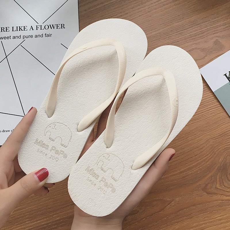 Summer Lightweight Non-Slip Flip-Flops for Women - Simple Solid Color Design