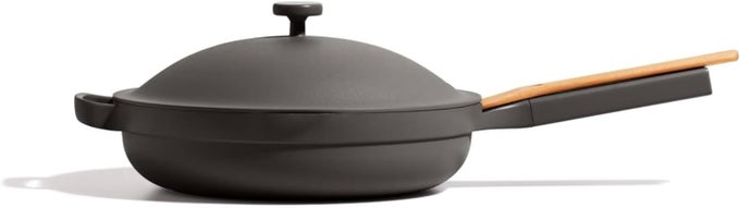 LARGE ALWAYS PAN 20125 4 QT NONSTICK TOXINFREE CERAMIC COOKWARE PATENTED 10IN1 ALUMINUM FRYING SAUT PAN SAFE FOR OVEN INDUCTION ALL COOKTOPS UP TO 450F CHAR
