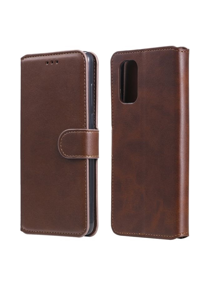 HuHa Case Cover For Realme 7 5G / Realme V5 Classic Calf Texture PU + TPU Horizontal Flip Leather Case, with Holder & Card Slots & Wallet Brown 